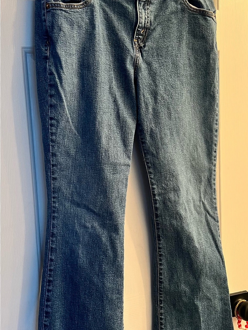 Classic Levi’s Juniors’ Super Low Boot Cut Blue Denim Jeans